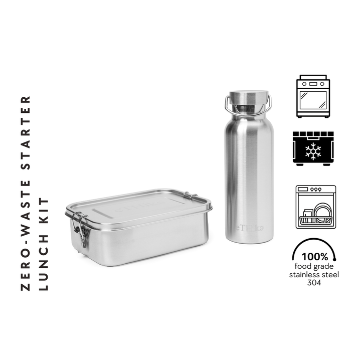 Ethika_Inc gifts & kits Zero Waste Starter Kit: Stainless Steel Lunchbox & Bottle