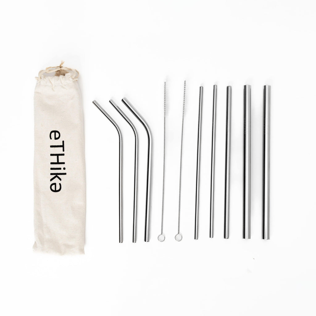 [18 Pcs] New Heart Shape Metal Straws 304 Food Grade Stainless Steel, Tomorotec Bulk Reusable Stainless Steel Straw Set with Cleaning Brushes for