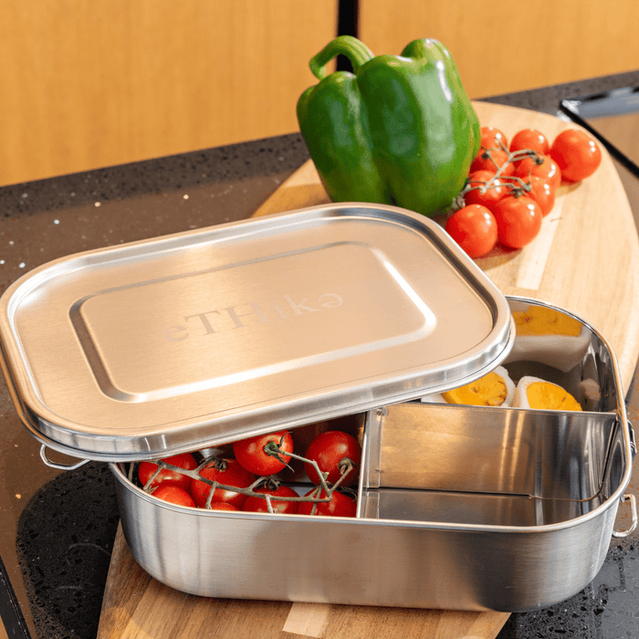 Ethika_Inc Stainless Steel DIVIDED FOOD CONTAINER - 1400ml with 3-way compartments