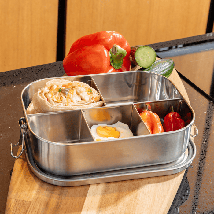 Ethika_Inc Stainless Steel DIVIDED FOOD CONTAINER - 1400ml with 3-way compartments
