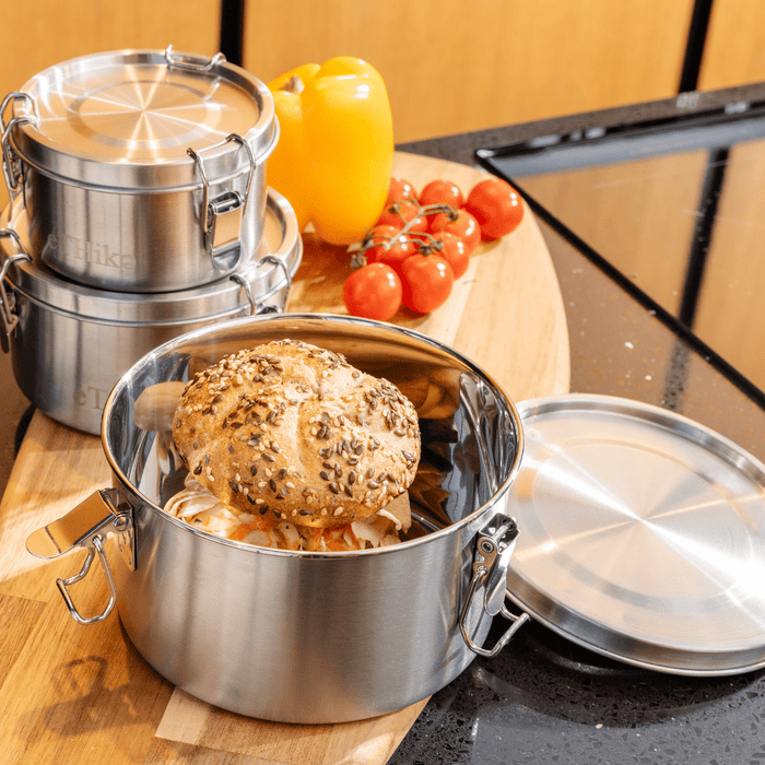 Stainless Steel Food Containers with 100% Leak-proof Silicone Lids