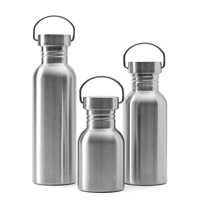  Youngy Stainless Steel Water Bottle Silver Single Wall
