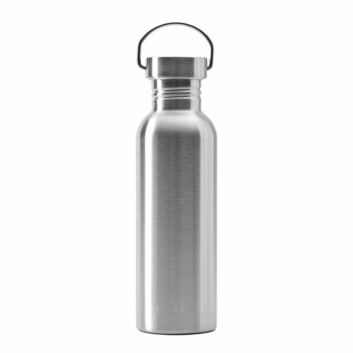 Ethika_Inc SINGLE WALL STAINLESS STEEL WATER BOTTLE with stainless steel lid – 3 SIZES AVAILABLE
