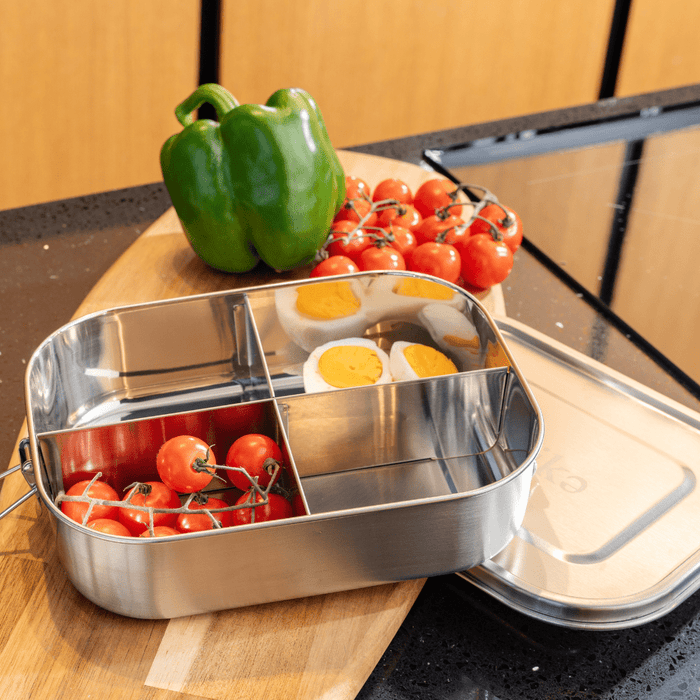 Ethika_Inc Stainless Steel DIVIDED FOOD CONTAINER - 1400ml with 3-way compartments