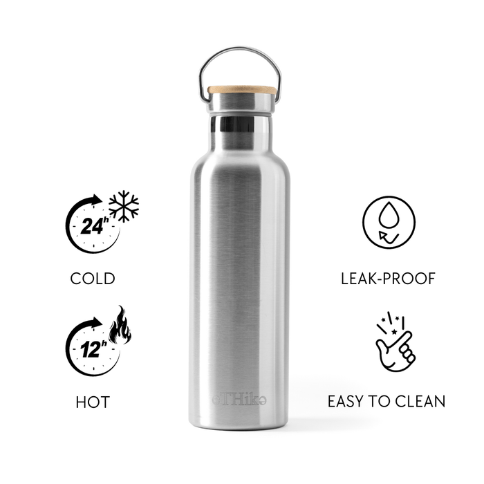 Ethika_Inc Stainless Steel Double Wall Water Bottle With Bamboo Lid